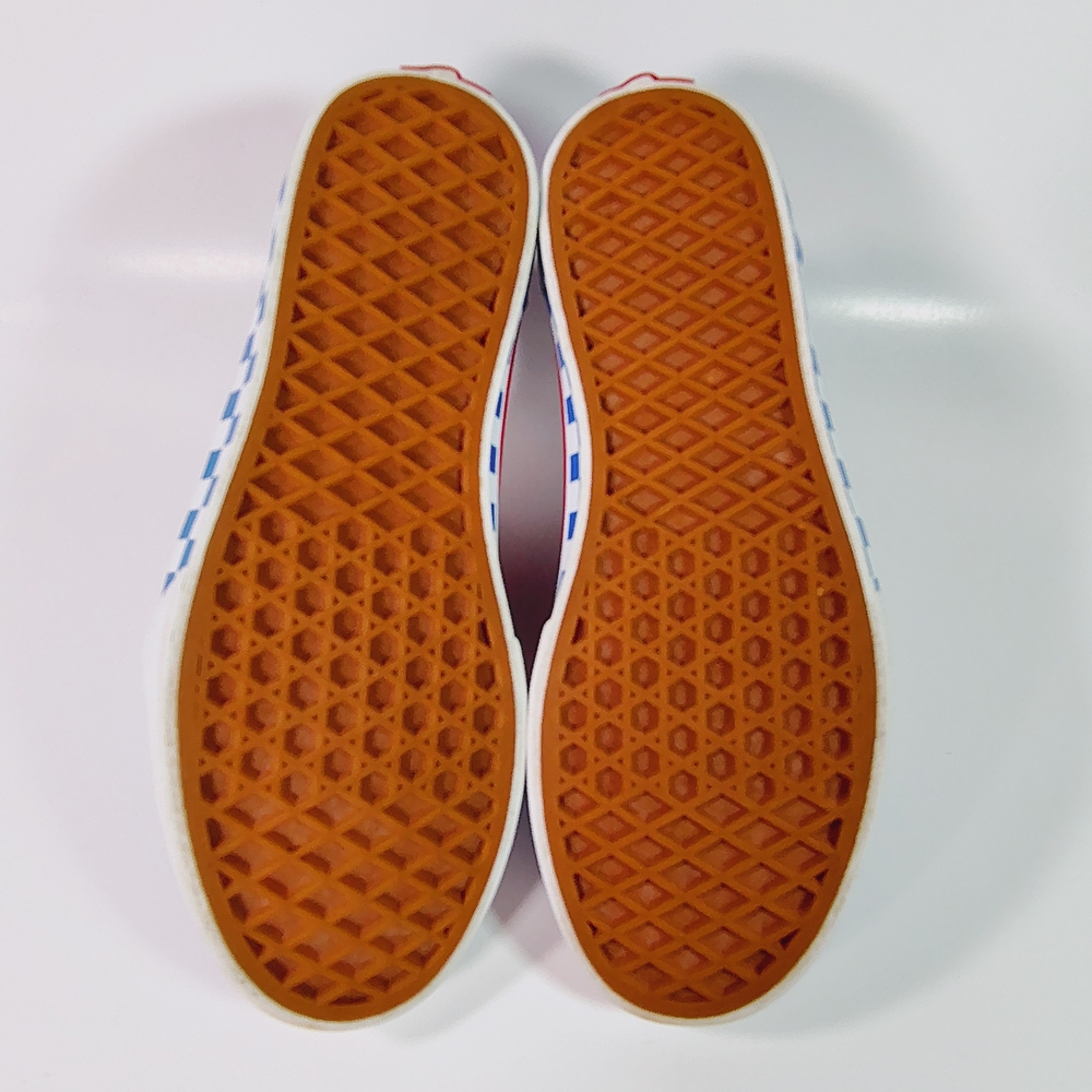Vans Red and Blue Chekerboard Lace-up Sneakers - Picture 9 of 9